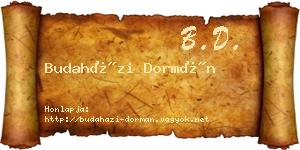 Budaházi Dormán névjegykártya